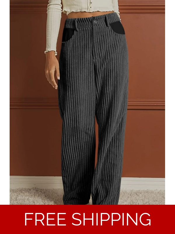 Ribbed Longline Pocketed Pants